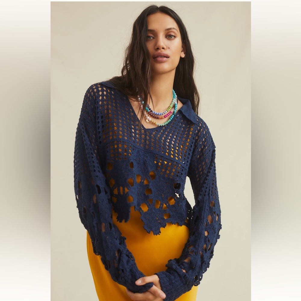 NWT Anthropologie Eyelet Crochet Top